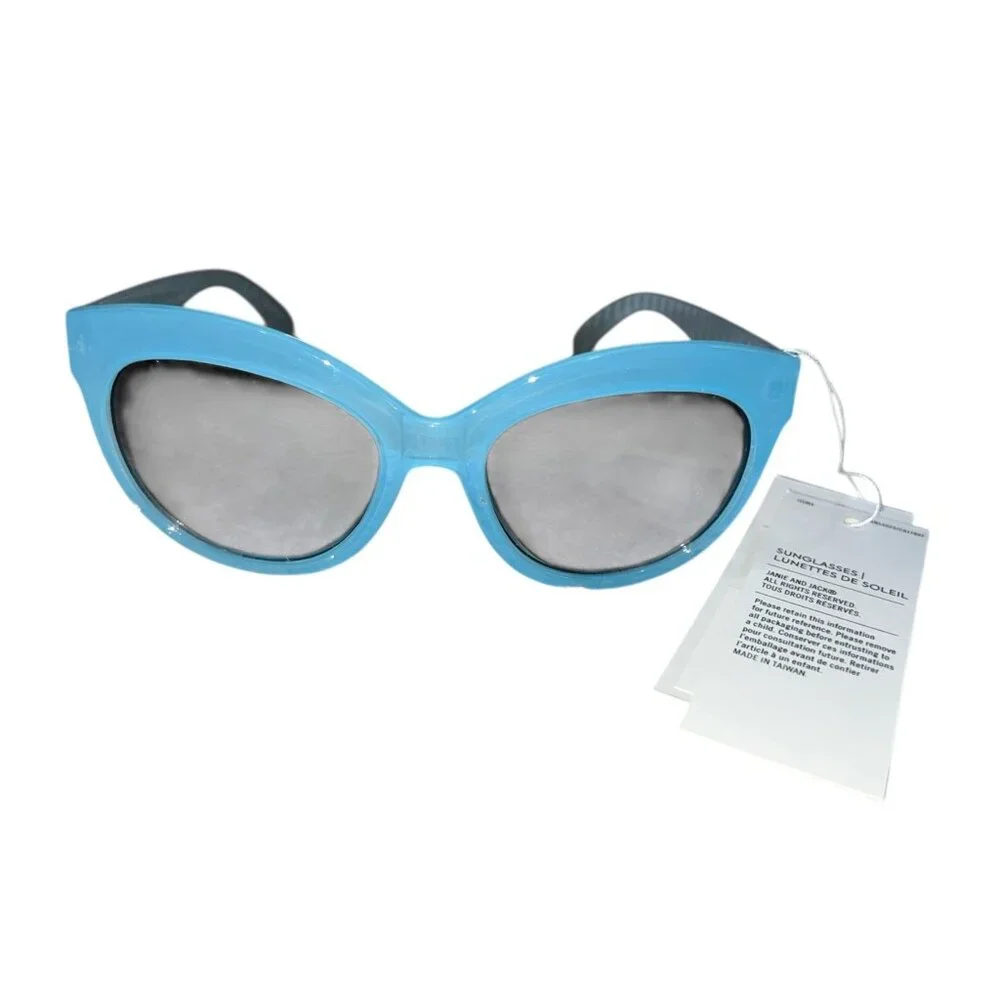 Janie & Jack Blue Cat Eyes Striped Arm Sunglasses 0-24 Months